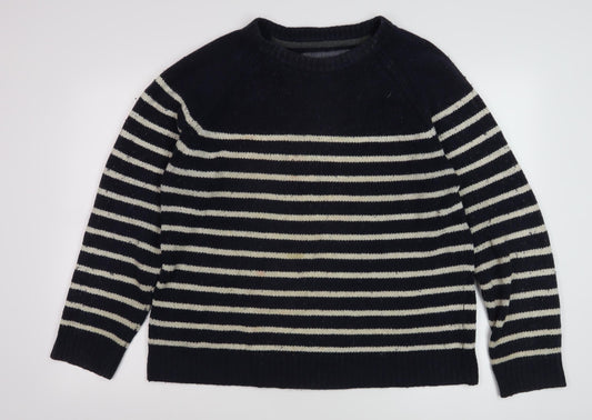 Fat Face Men's Black Wool Pullover Jumper Size L