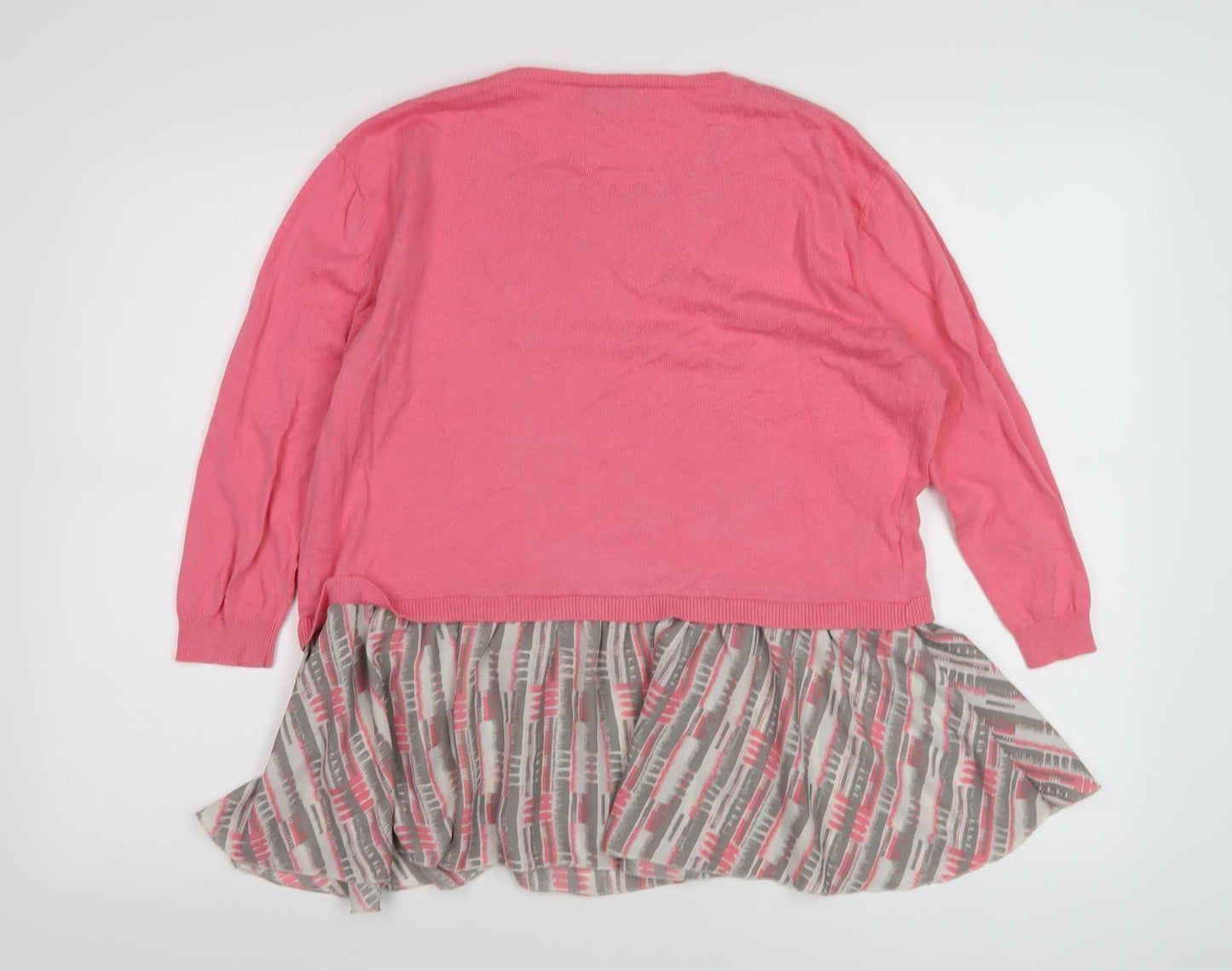 Next Women's Pink Geometric Regular Fit Jumper, Size 12