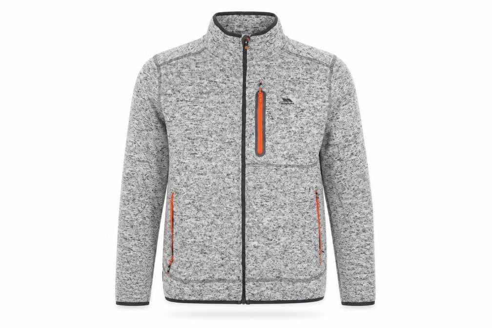 Front view of Trespass Men's Grey Flecked XL Jacket, Zipped Pockets