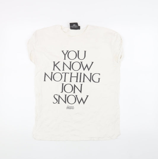 Atmosphere White Game of Thrones T-Shirt, Size 6, Quotes
