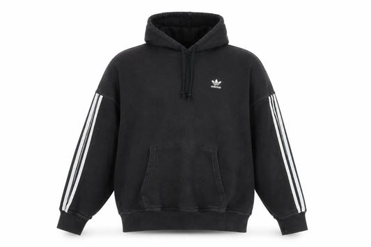 Front view of Adidas Men's Black Pullover Hoodie XS - Logo Accents