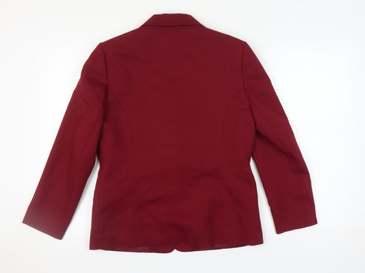 Littlewoods Women's Red Blazer Size 12 Woven