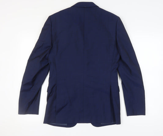 Linus Men's Blue Wool Blazer, Size 36, Regular Fit