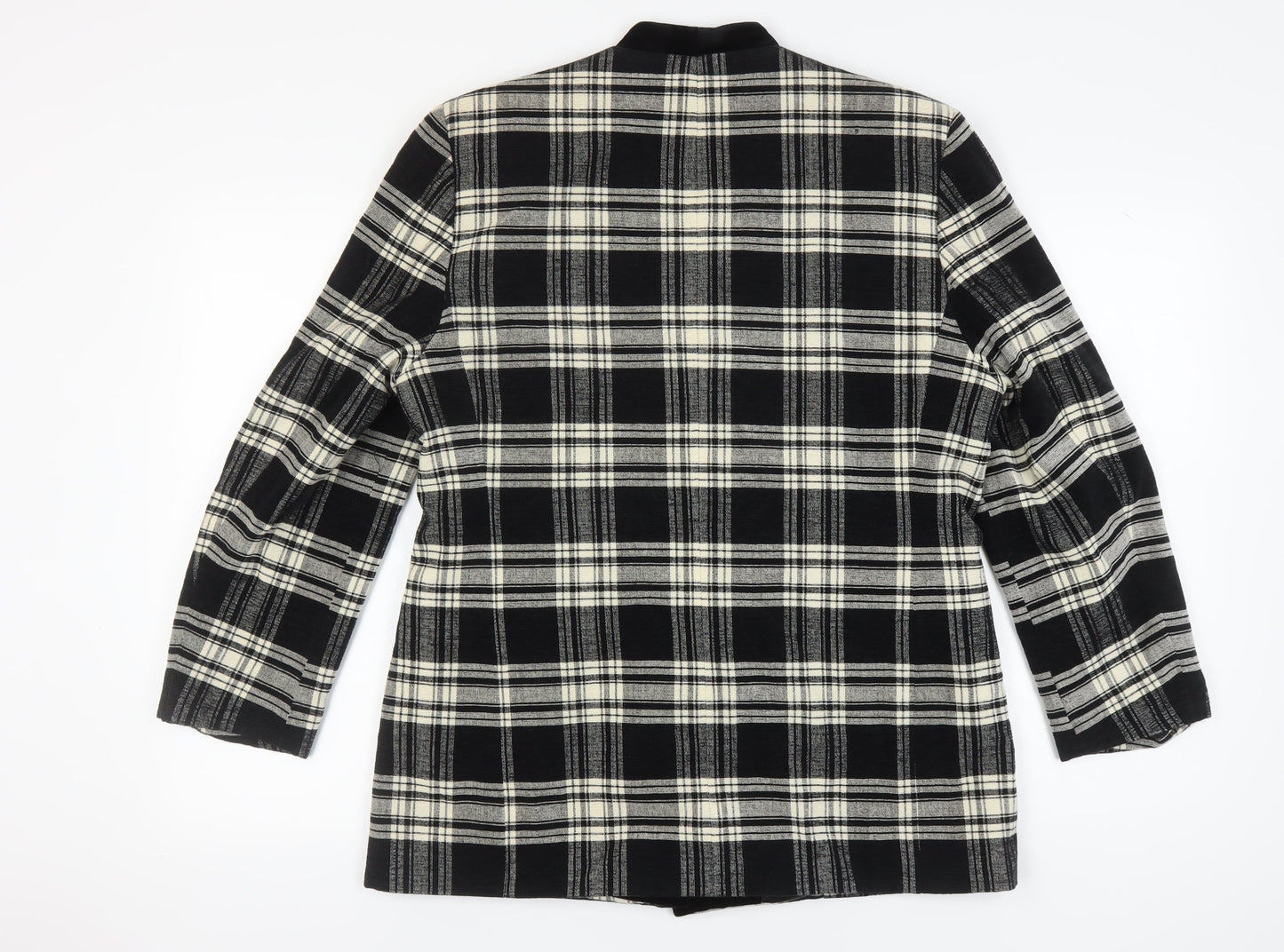 Bianca Women's Black Plaid Suit Jacket Size 14