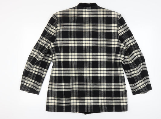 Bianca Women's Black Plaid Suit Jacket Size 14