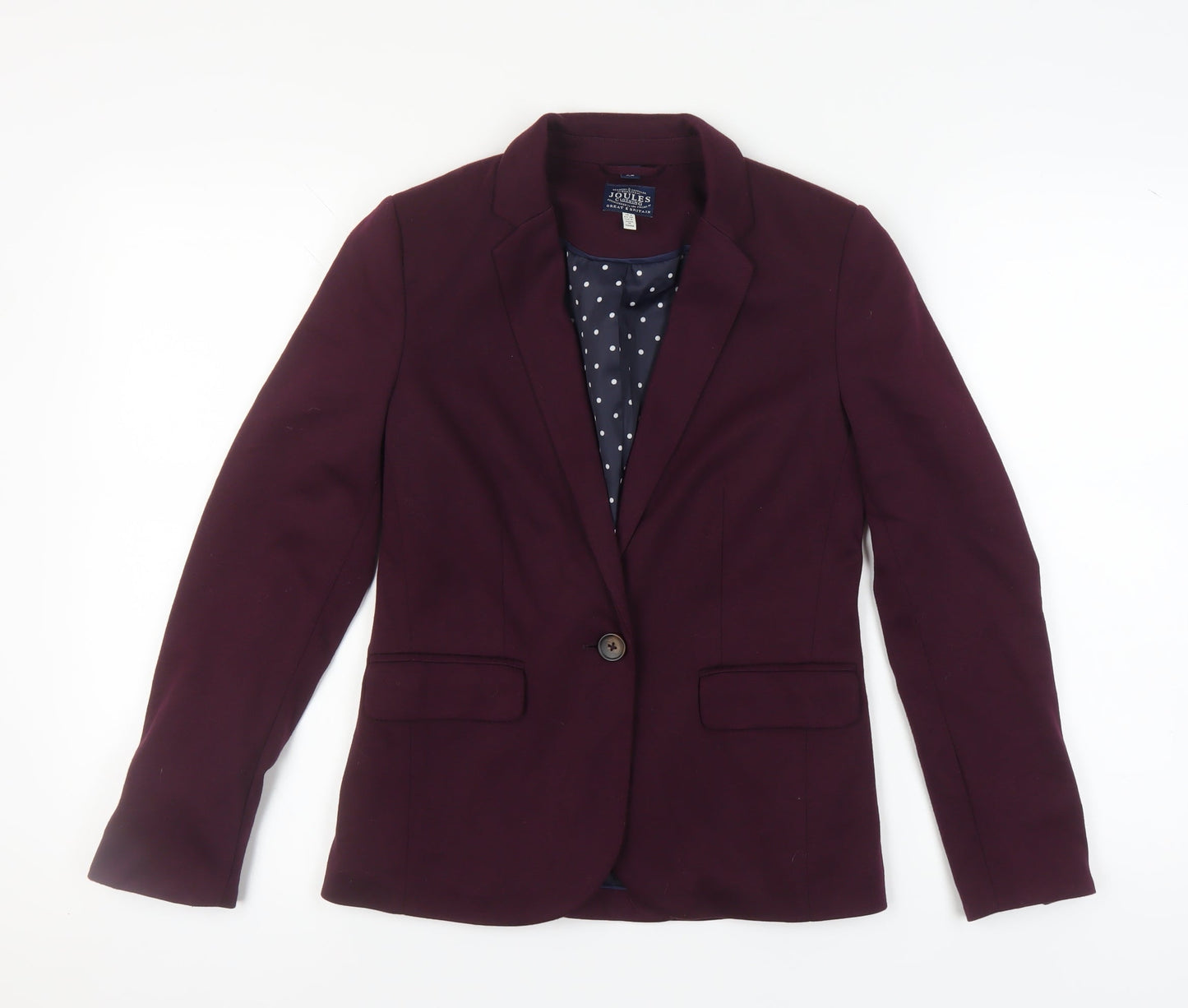 Joules Women's Purple Blazer, Size 8, Notch Lapel