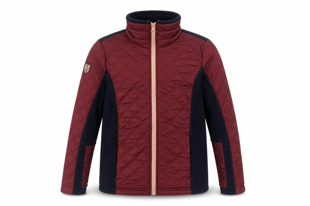 Front view of Fouganza boys’' quilted jacket, multicolour, 12-13 years