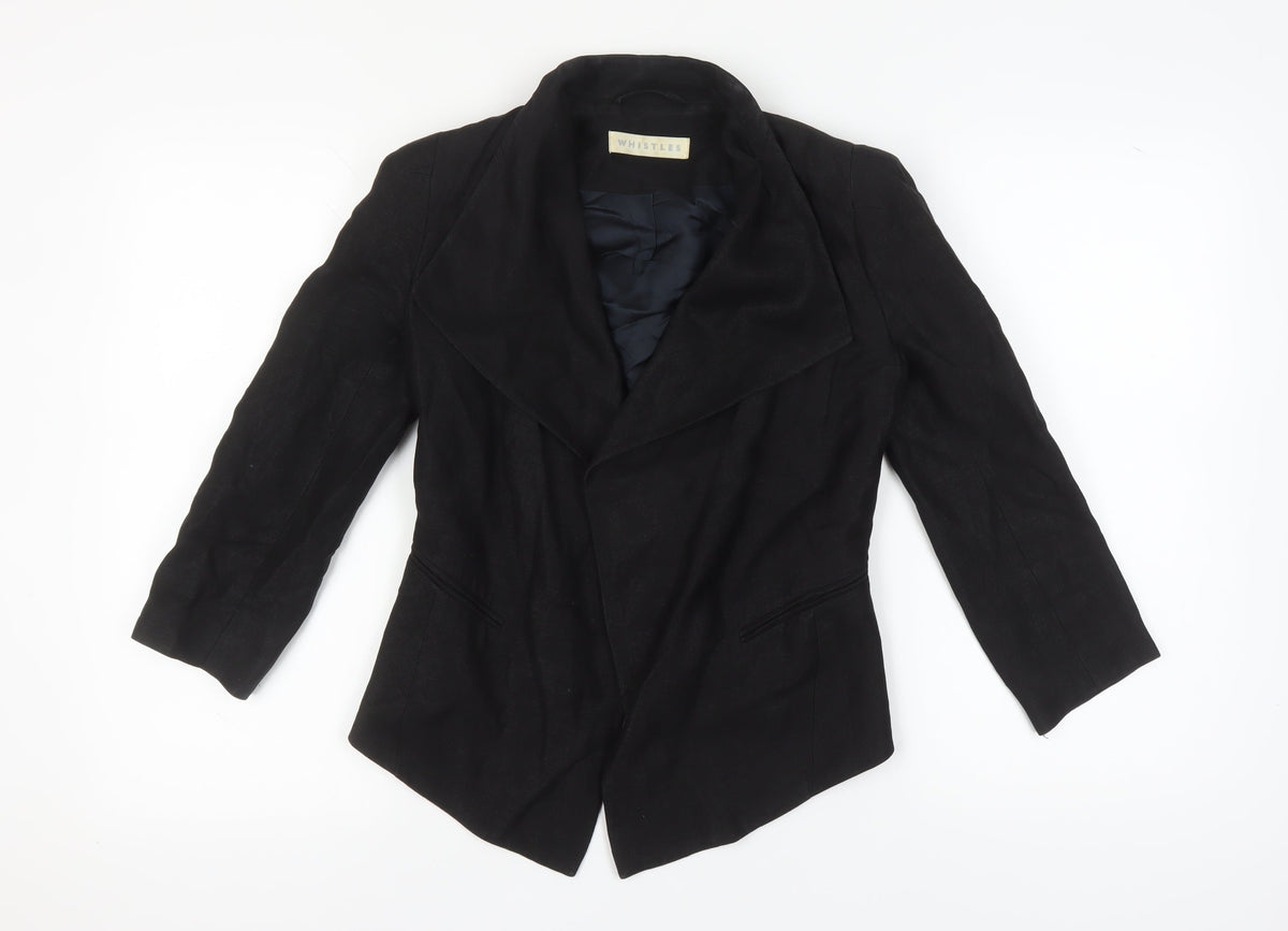 Whistles Women's Black Blazer UK 6 Shawl Lapel