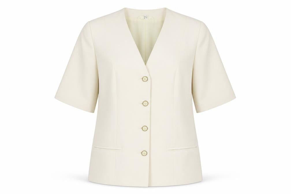 C&A Women's Ivory Suit Jacket, Size 14, Classic Style