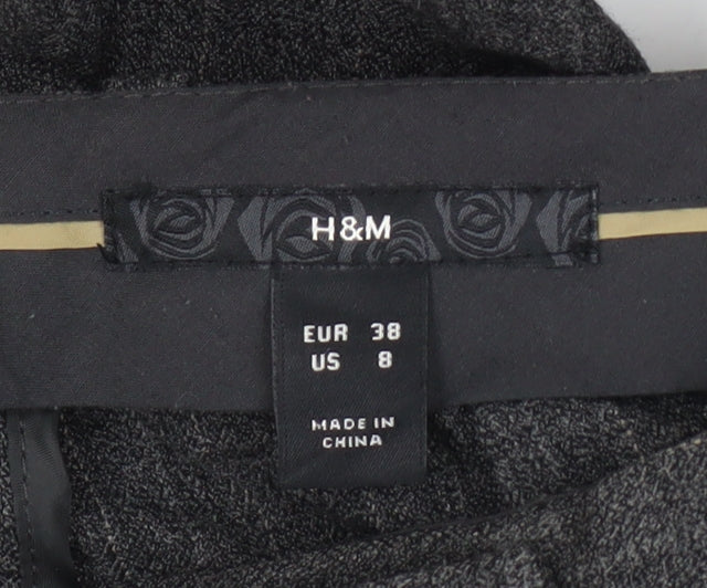 H&M Women's Grey Striped Trousers Size 10