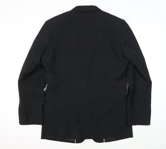 San Luca Men's Black Striped Blazer, Size 38R