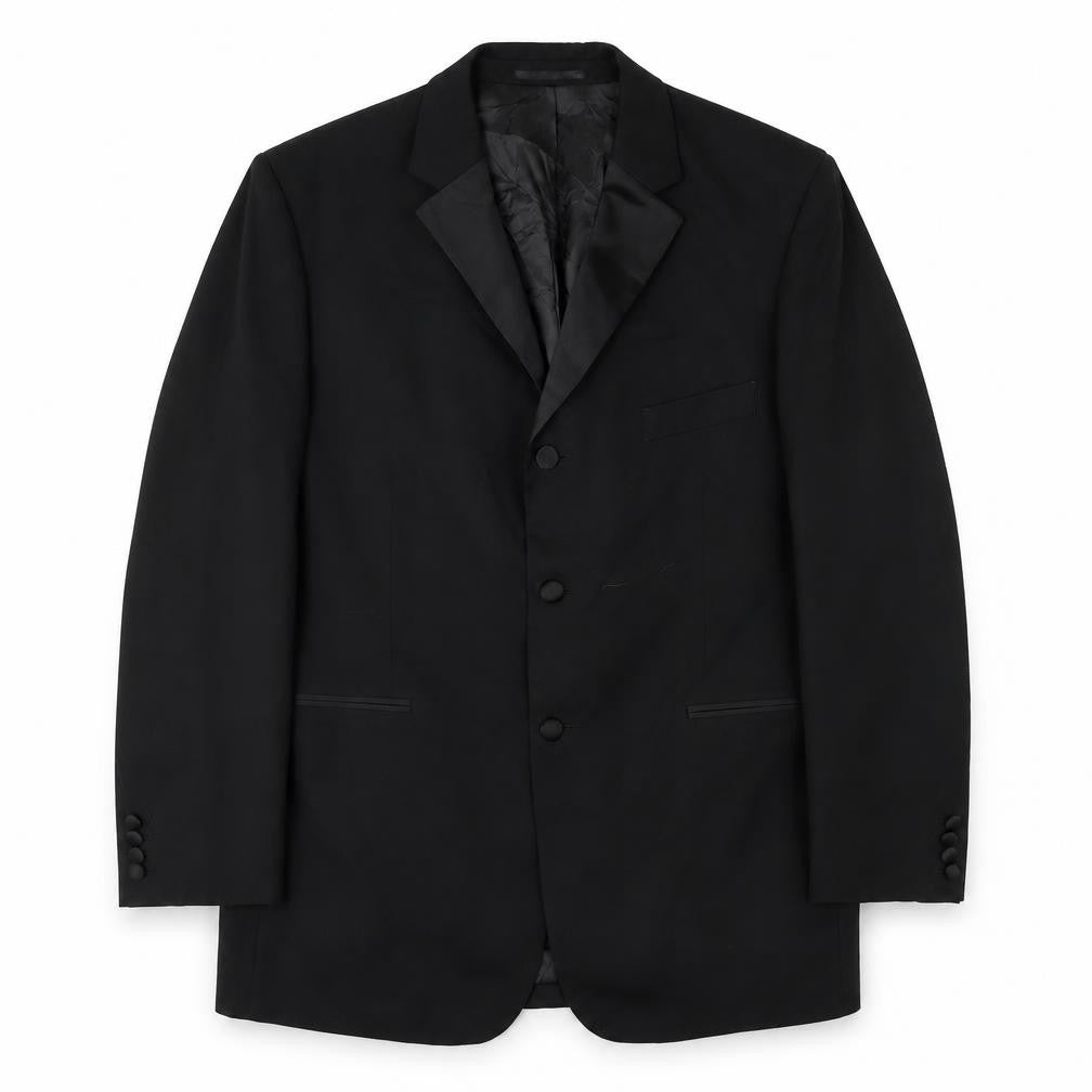 Mens 42 Chest Regular Moss Bros Black Three-Button