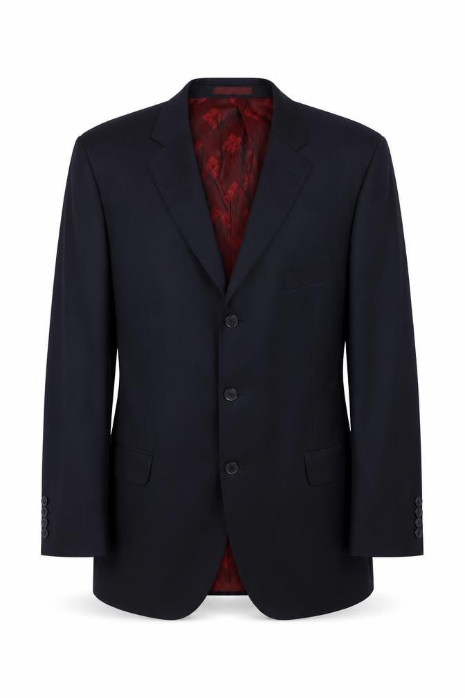 Mens 42 Chest Regular Pierre Cardin Blue Three-Button Suit Jacket