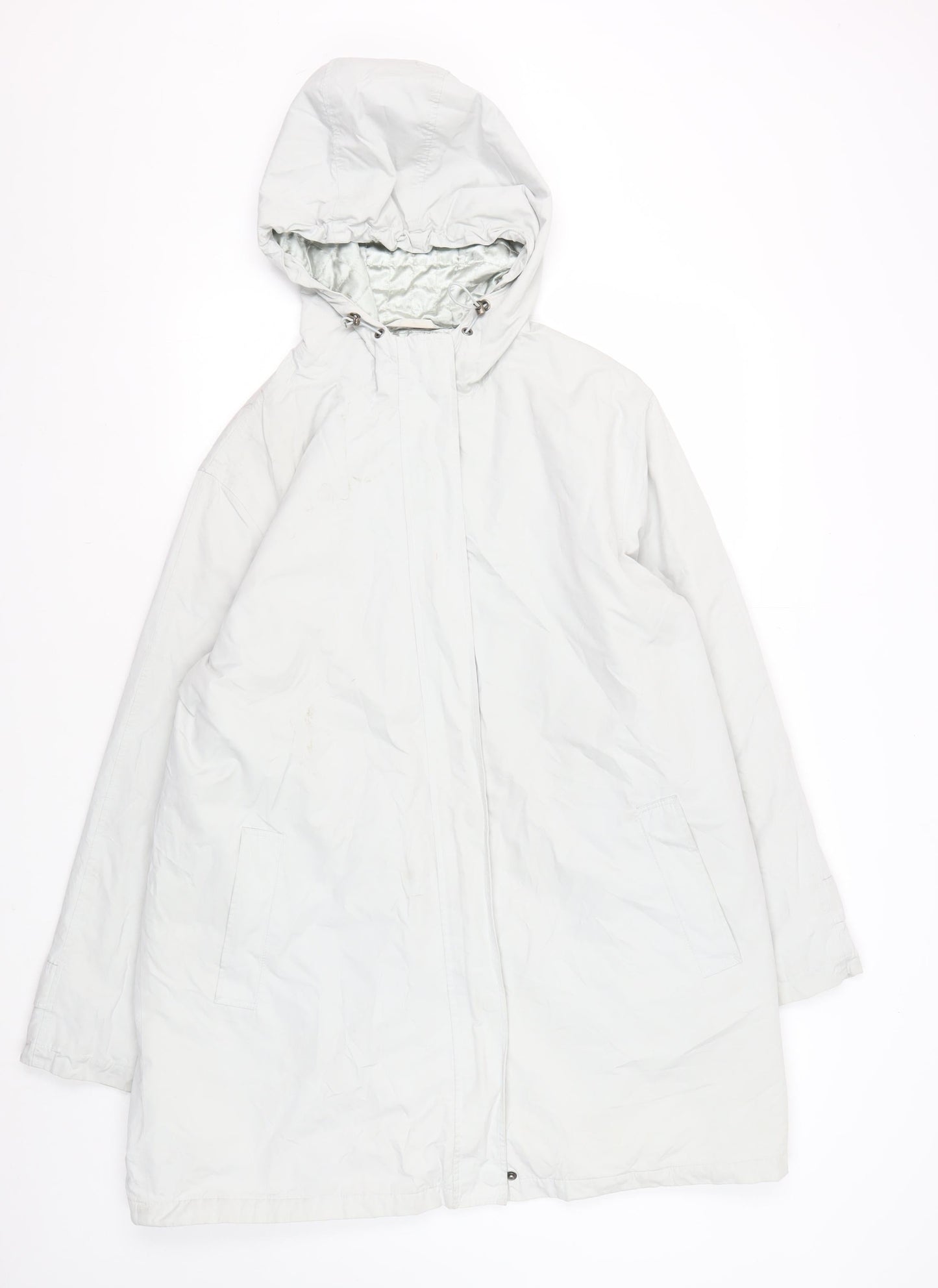 Dannimac Women's White Parka L+ Hooded Lightweight