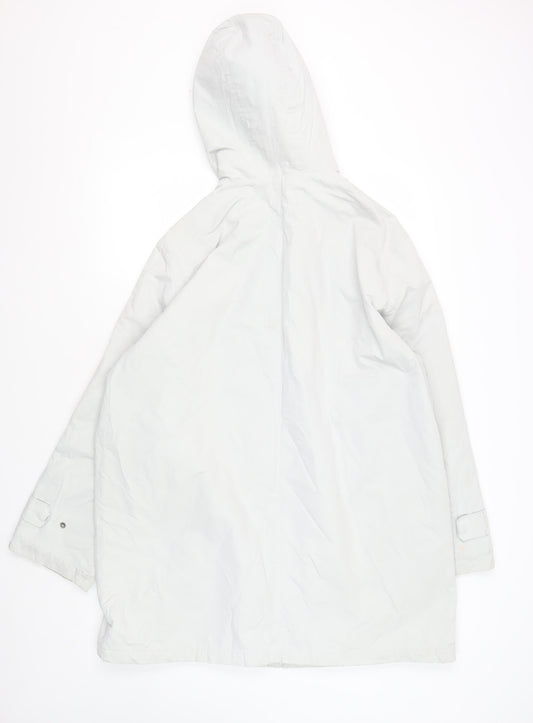 Dannimac Women's White Parka L+ Hooded Lightweight