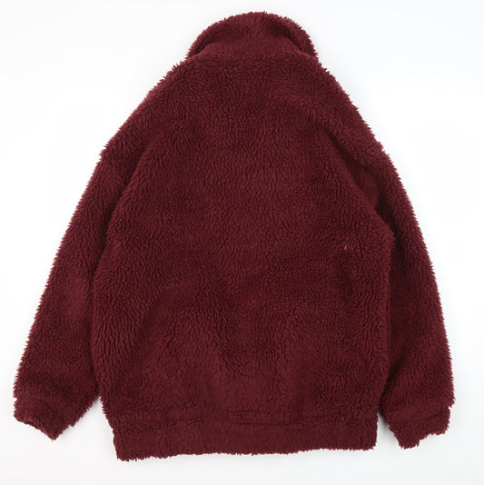 New Look Women's Red Fleece Jacket, Size 8, Casual