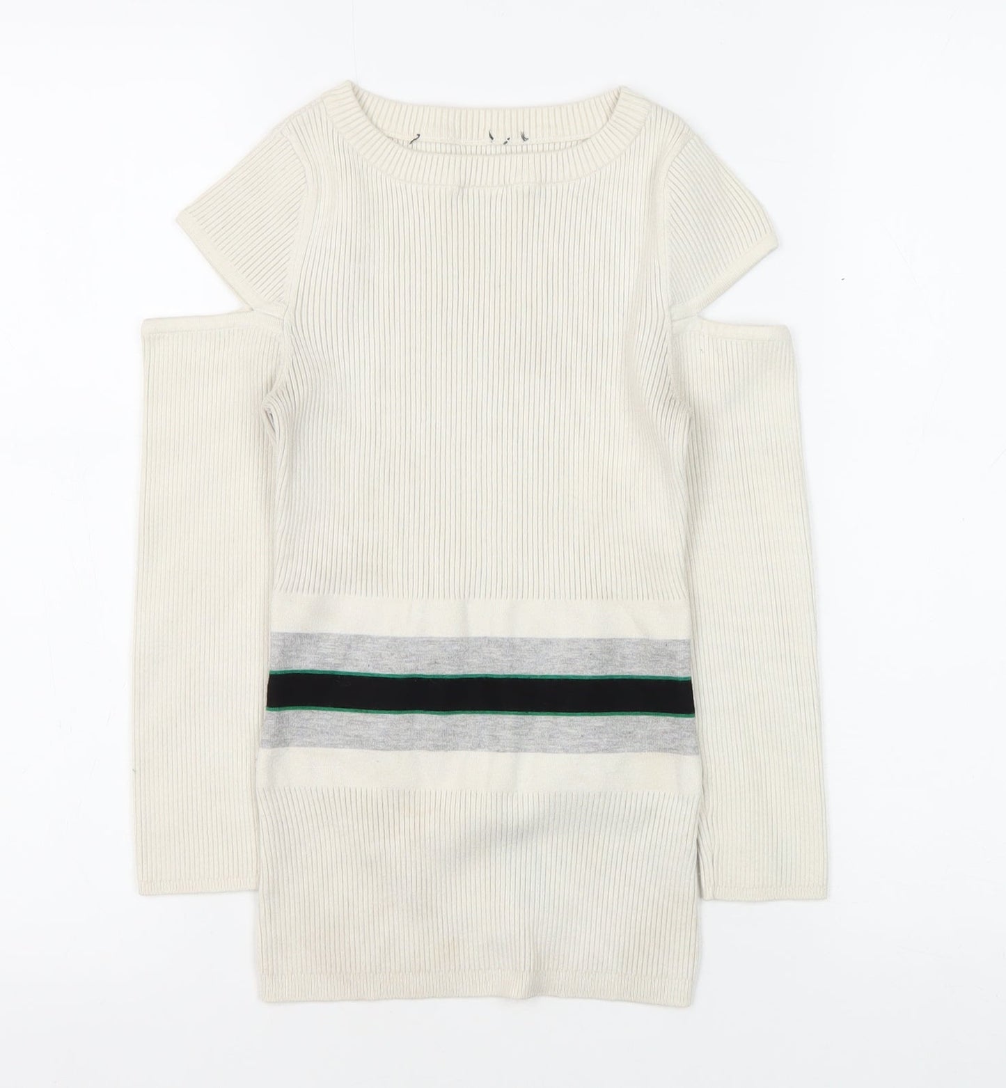 Karen Millen Women's Ivory XS Jumper, Cold Shoulder