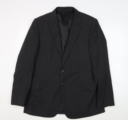 Jaeger Men's Black Striped Suit Jacket 42R Business