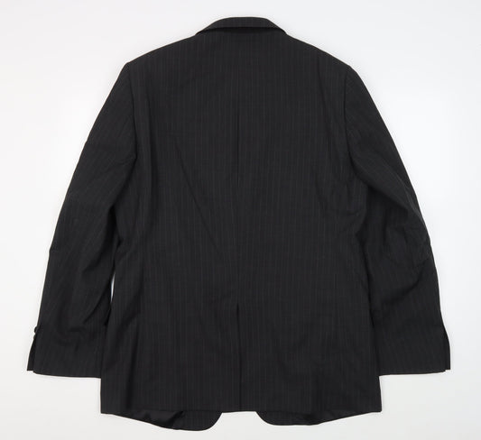 Jaeger Men's Black Striped Suit Jacket 42R Business