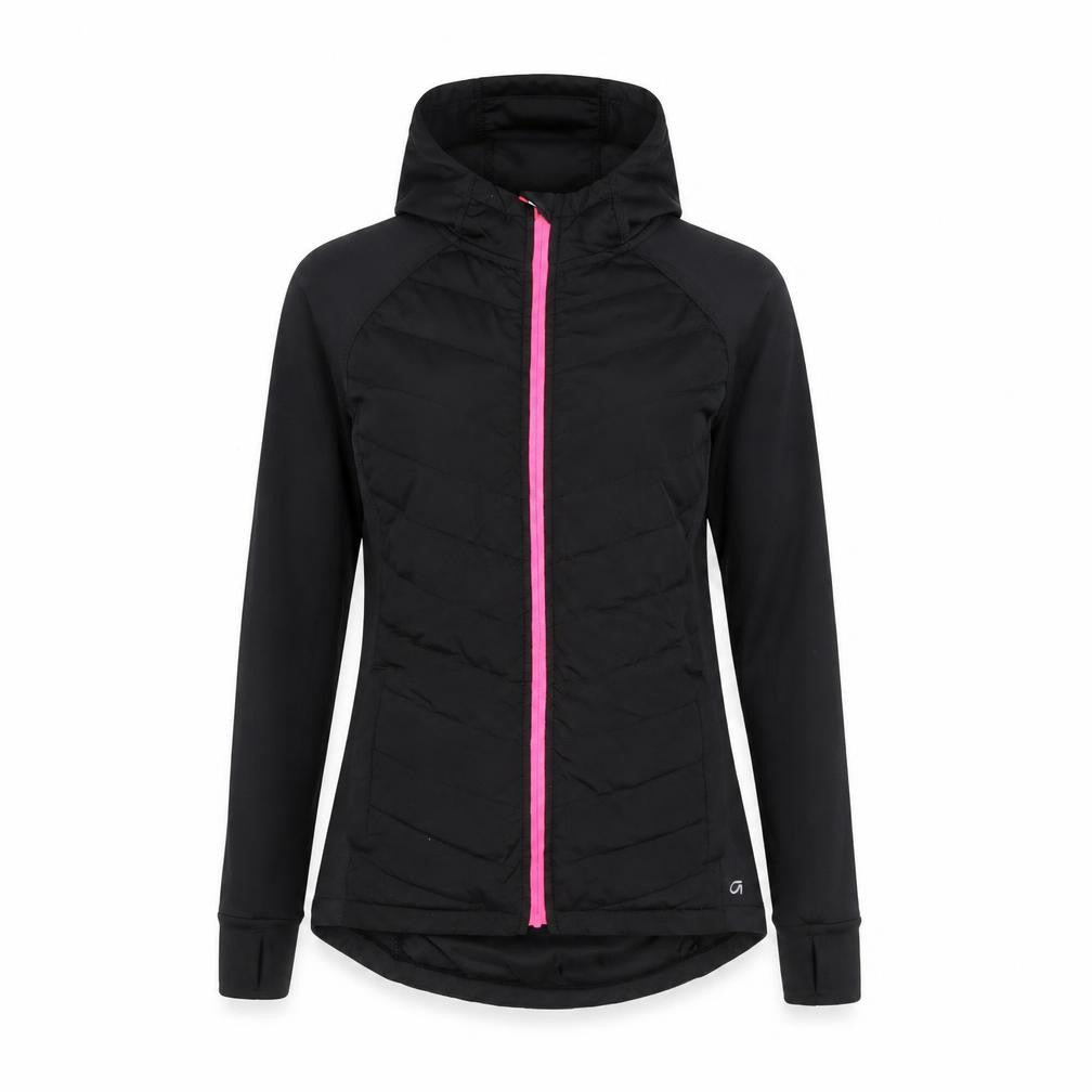 Front view of GapFit Women's Black XS Track Jacket with Hood