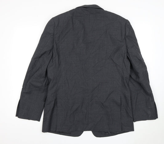 Jaeger Men's Grey Wool Blazer Jacket 42S Regular Fit
