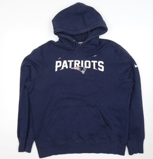 Nike Men's Blue Pullover Hoodie Size L with Logo