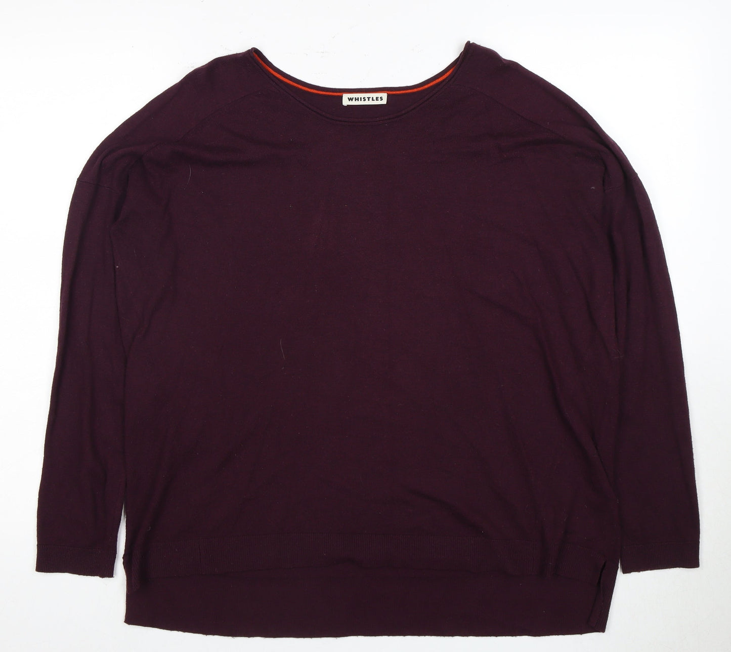 Whistles Women's Purple Jersey Top L Long Sleeve