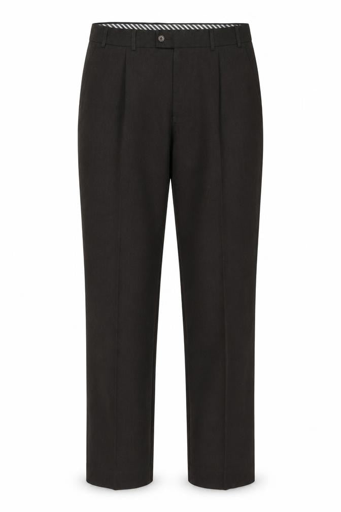 Front view of Thomas Nash Men's Black Dress Pants, size 38, Formal