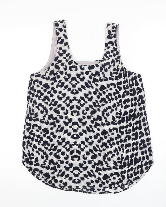 Whistles Women's Multicoloured Animal Print Bow Tank Top Size 8