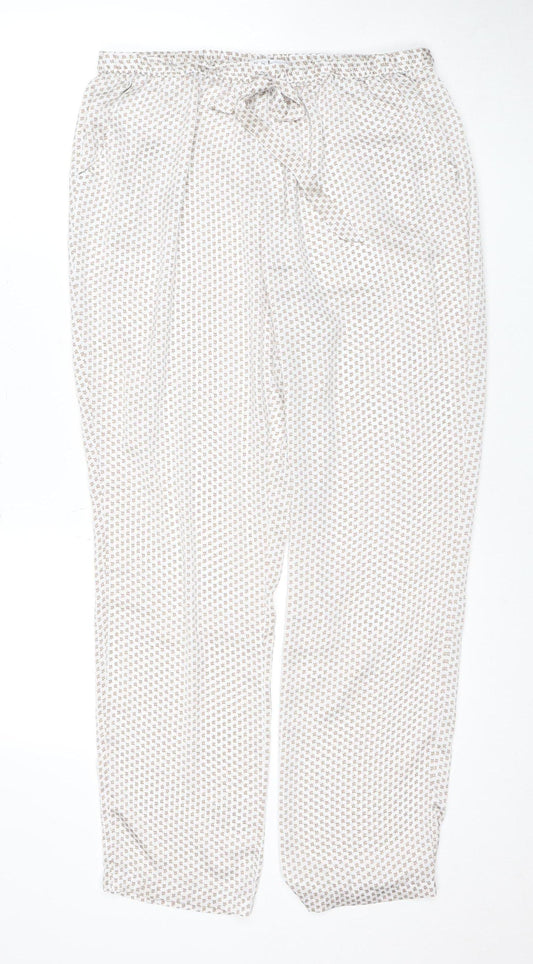 Jasper Conran Women's White Pyjama Pants, UK 14