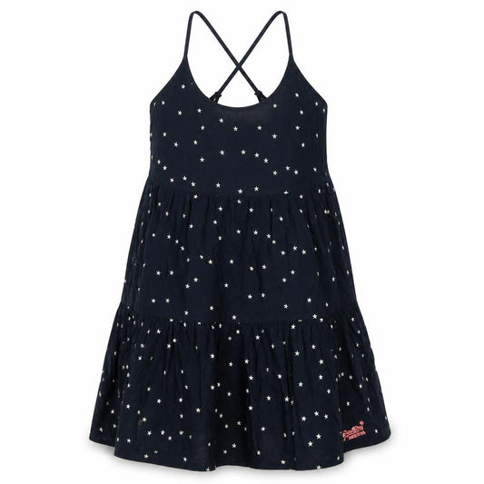 Superdry Women's Black Slip Dress Small Strappy Star Pattern