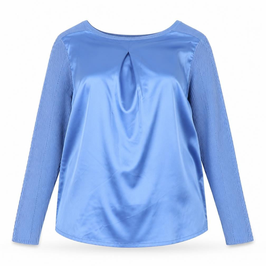 Womens UK Size 10 Laura Ashley Blue Cotton Blend Blouse