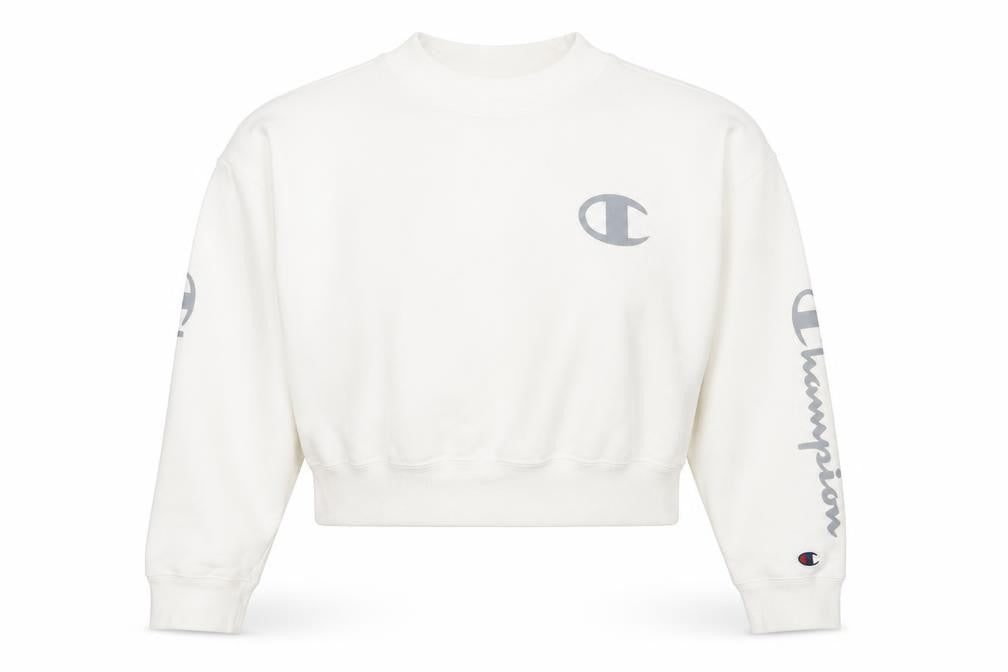 Womens UK M Regular Champion Ivory Pullover Sweatshirt