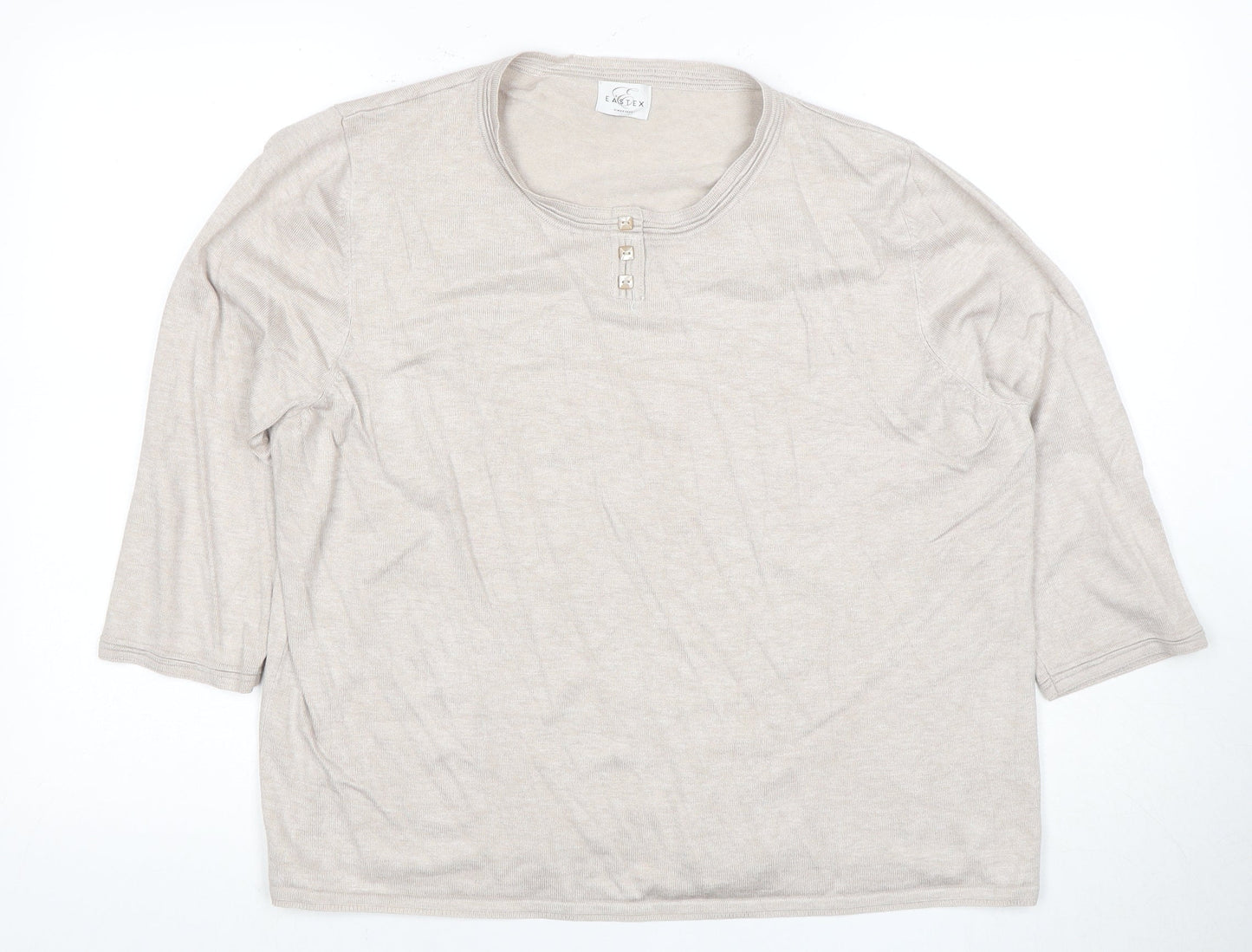 Eastex Women's Beige Top Size 22 with 3/4 Sleeves