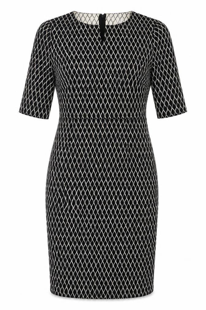 L.K. Bennett Women's Black Geometric Pencil Dress