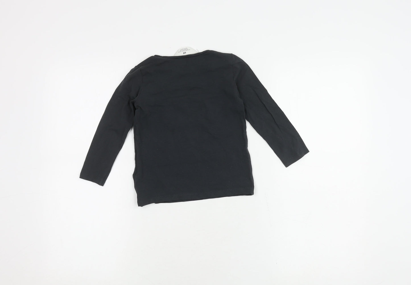 H&M Teens Black Glitter Star Long Sleeve T-Shirt