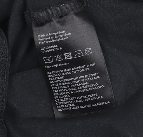 H&M Teens Black Glitter Star Long Sleeve T-Shirt