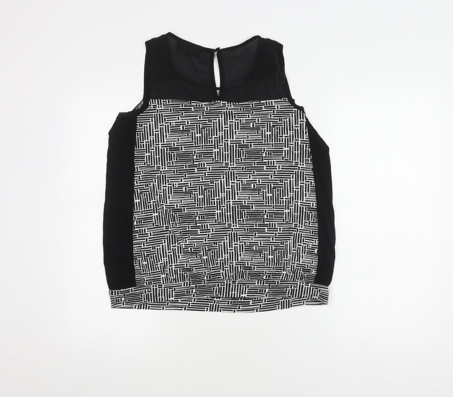 Next Women's Black Geometric Blouse, Size 14
