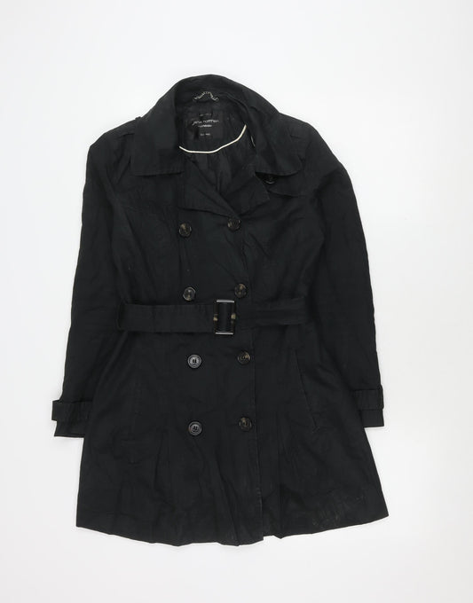 Jane Norman Women's Black Trench Coat Size 10