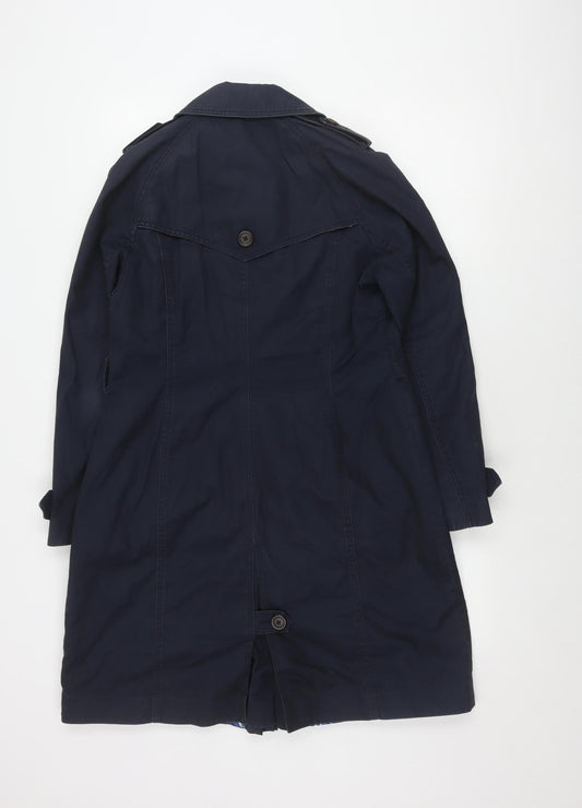 Joules Women's Blue Trench Coat Size 12