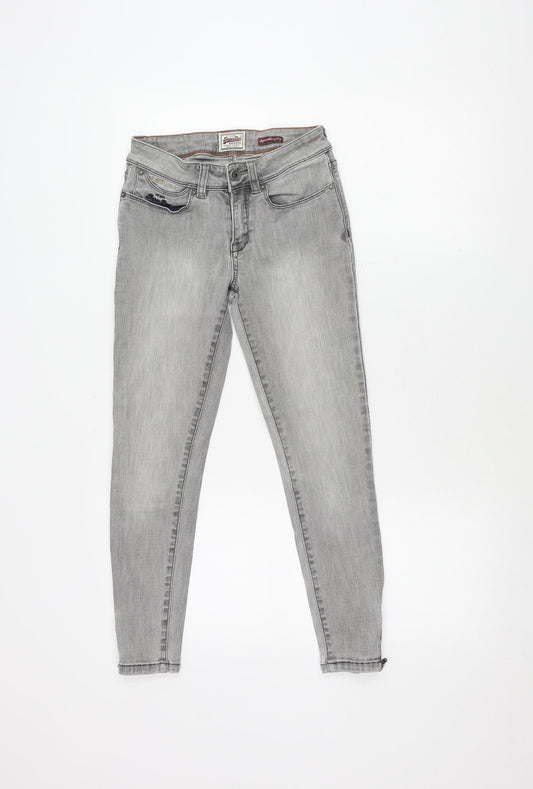 Superdry Women's Grey Cropped Slim Jeans 25
