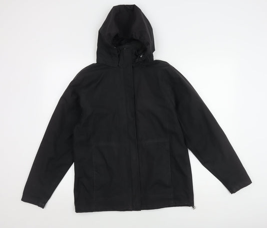 Peter Storm Women's Black Hooded Waterproof Jacket Size 12