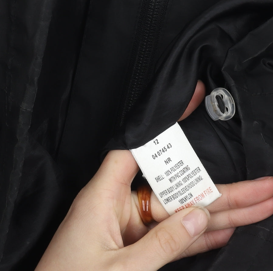 Peter Storm Women's Black Hooded Waterproof Jacket Size 12