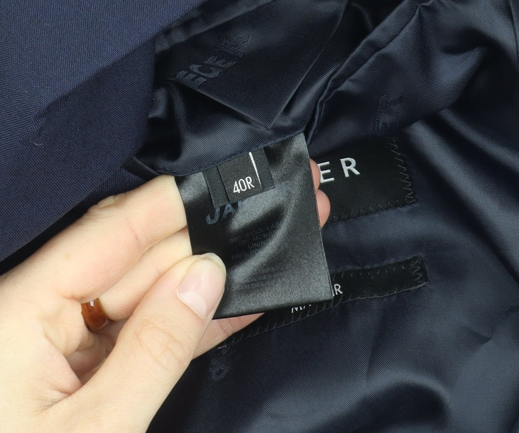 Jaeger Men's Blue Wool Blazer, Size 40R Formal Wear