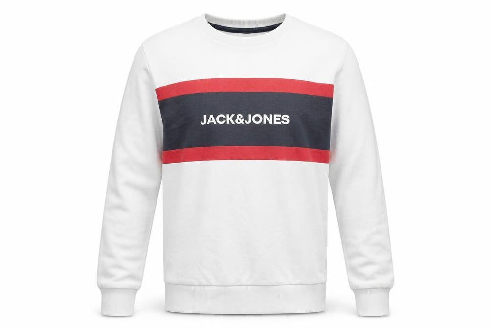 Mens UK M Regular JACK & JONES White Pullover Sweatshirt