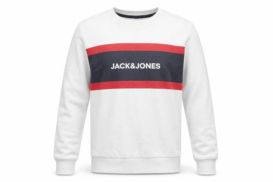 Mens UK M Regular JACK & JONES White Pullover Sweatshirt