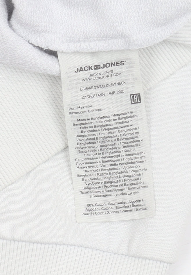 Jack & Jones Men's White Graphic Pullover Sweatshirt M
