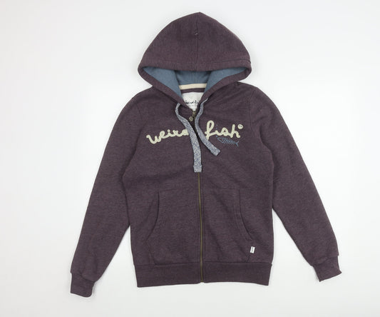 Weird Fish Women's Purple Hooded Jacket, Size 10