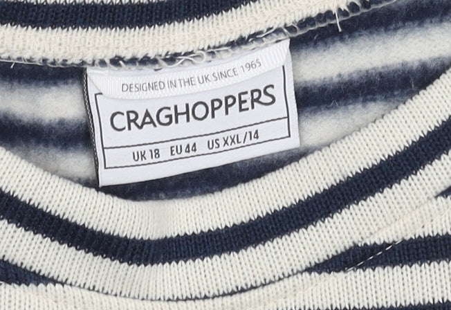 Craghoppers Women's Blue Striped Pullover Jumper Size 18
