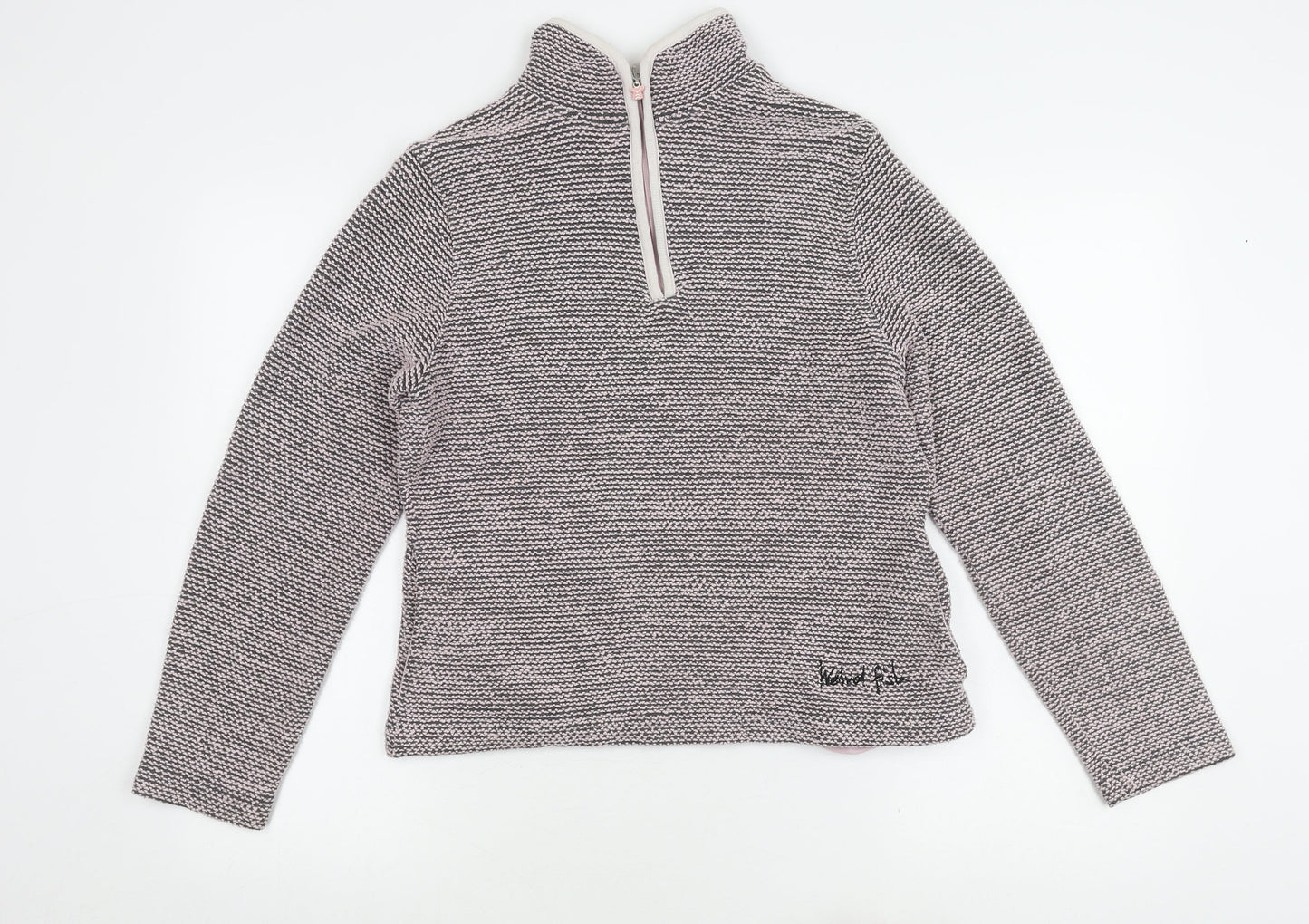 Weird Fish Women's Pink & Grey Knit Pullover Sweater, Size M